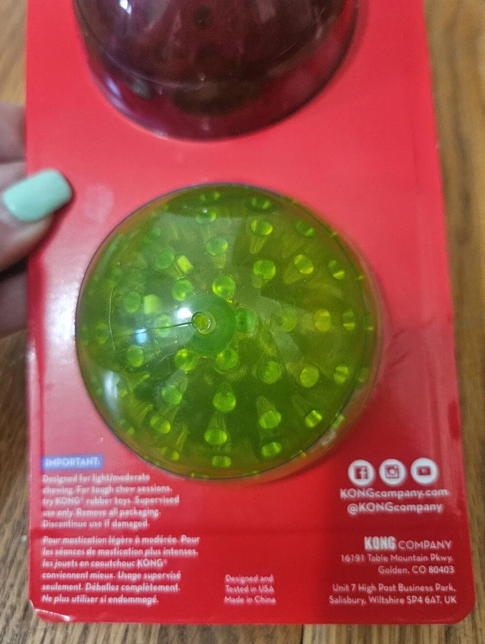 NIB Set Of 2 Balls KONG Geodz Squeezz Balls Dog Toy Duo Size Large Squeaks